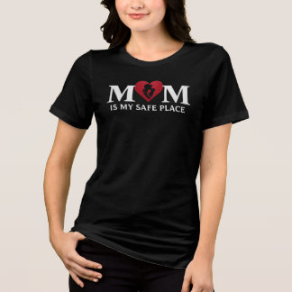 Camiseta Mãe É Meu Lugar Seguro Tipografia Elegante de Mate