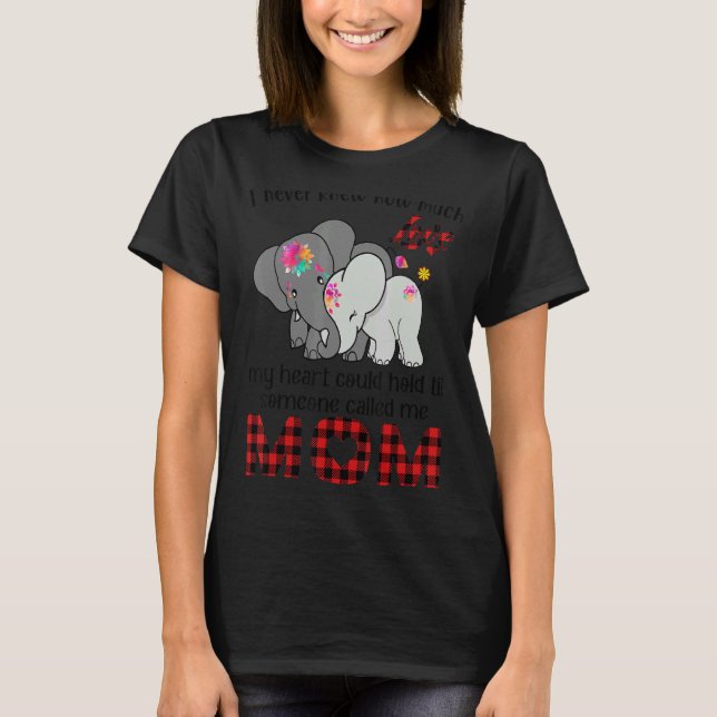 Camiseta Mãe Elefante Bebê Elefante Anúncio Mothe (Frente)
