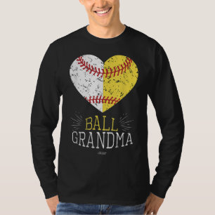 Camiseta Mãe Engraçada Bola De Baseball Engraçado Vovó Soft