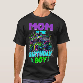 Camiseta Mãe Engraçada Do Caminhão Monstro Do Menino De Ani
