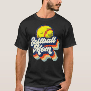 Camiseta Mãe Engraçada Mamãe De Baseball Mãe Ret