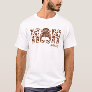 Camiseta Mãe Engraçada Vaca Cabelo Maluco Bandana Fazenda L