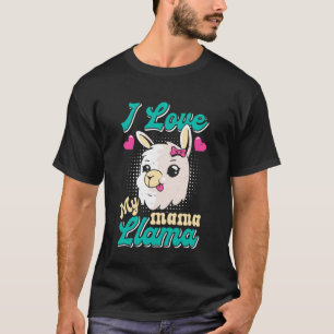 Camiseta Mãe Esperançosa EU AMO MINHA MÃE LLAMA Mãe Diverti