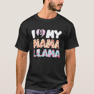 Camiseta Mãe Esperançosa EU AMO MINHA MAMÃE LLAMA Engraçado