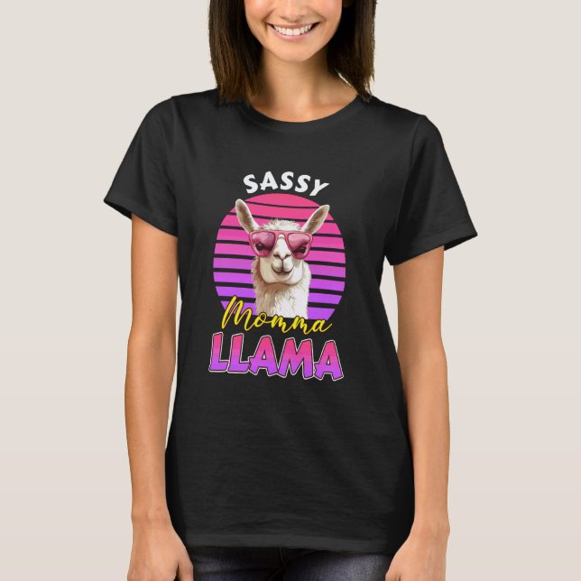 Camiseta Mãe Esperançosa Sassy Mama Llama Engraçado Em Brev (Frente)
