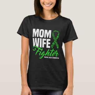 Camiseta Mãe Esposa Combatente Fita Verde limão Fita Saúde