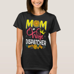 Camiseta Mãe Esposa Dispatcher Cute Floral Girassóis Mãe