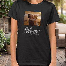 Mãe Estabeleceu Elegante Script Branco Foto Preto