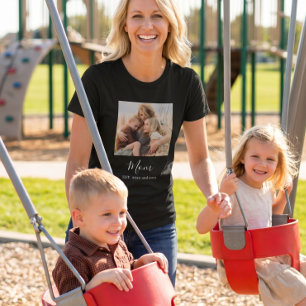 Camiseta Mãe Estabeleceu Foto de Roteiro Elegante