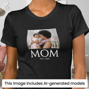 Camiseta Mãe Estabeleceu Foto de Tampas