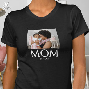 Camiseta Mãe Estabeleceu Foto de Tampas