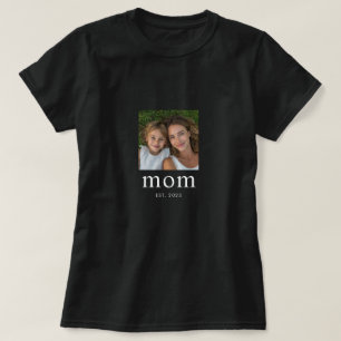 Camiseta Mãe Estabeleceu Foto Moderna 