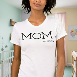 Camiseta Mãe Estabeleceu o Coração Mínimo Preto