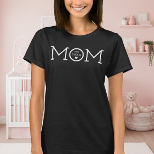 Camiseta Mãe Estabeleceu o Coração Mínimo Preto