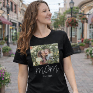 Camiseta Mãe Estabeleceu Roteiro Foto Preta