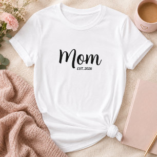 Camiseta Mãe Estabelecida em Letra Preta