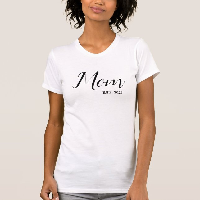 Camiseta Mãe Estabelecida Escrita Preta (Frente)