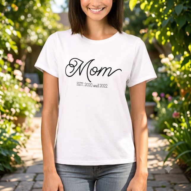 Camiseta Mãe Estabelecida Letra Preta (Criador carregado)