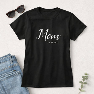 Camiseta Mãe Estabelecida Novo Presente de Mãe