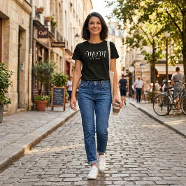 Camiseta Mãe Estabelecida Novo Presente de Mãe Branco Scrip
