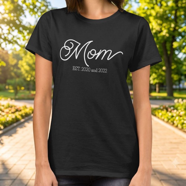 Camiseta Mãe Estabelecida Roteiro Branco (Criador carregado)