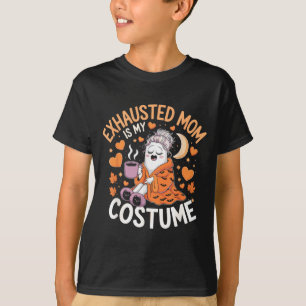 Camiseta Mãe Exausta É Meu Disfarce Divertida Mamãe Hallowe