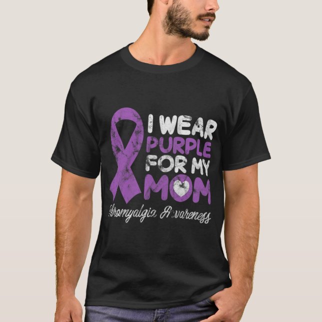 Camiseta Mãe Fibro-Mãe Fibromiosite Suporte Grunge (Frente)