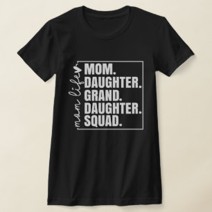 Camiseta Mãe Filha, Dia de as mães de esquadrão da neta