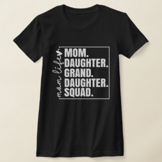 Camiseta Mãe Filha, Dia de as mães de esquadrão da neta