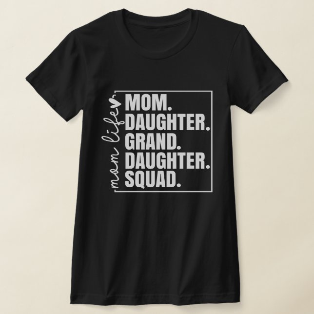 Camiseta Mãe Filha, Dia de as mães de esquadrão da neta (Postura )