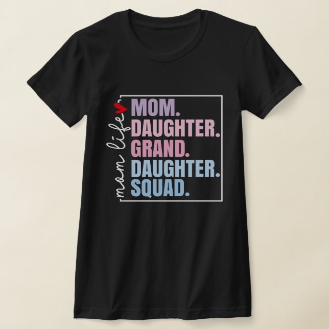 Camiseta Mãe Filha, Dia de as mães de esquadrão da neta (Postura )