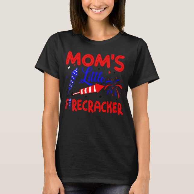 Camiseta Mãe Firecracker Em 4 De Julho Dos Eua Flag Patr (Frente)