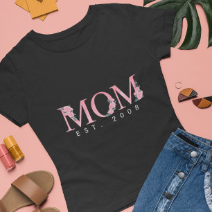 Camiseta Mãe Floral Rosa personalizada