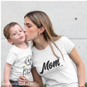 Camiseta Mãe Fundada Coração Script Preto Personalizado