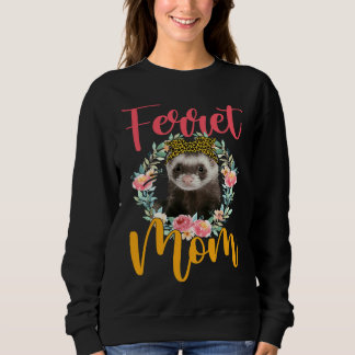 Camiseta Mãe Furão Laco De Flor De Leopardo Fofo Motivo