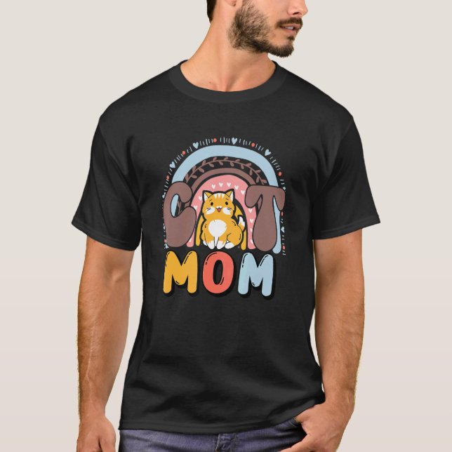 Camiseta Mãe Gata Arco-Íris Para Gato (Frente)