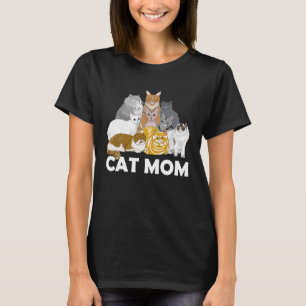 Camiseta Mãe Gato Bonita Para Mulheres Gatinhas Gatinhas