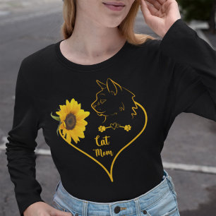 Camiseta Mãe Gato Com Dia de as mães De Gato De Cachorro De