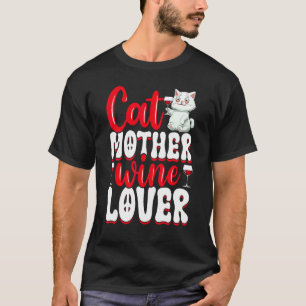 Camiseta Mãe Gato Vinho  Mãe Bebendo Vinho  Pai Gato Mãe