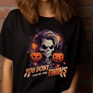 Camiseta Mãe gêmea Halloween, não me assusta o presente da