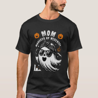 Camiseta Mãe Gerente de Travessuras Funny Halloween Mãe Mat