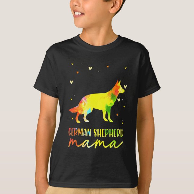 Camiseta Mãe German shepherd Colorida (Frente)