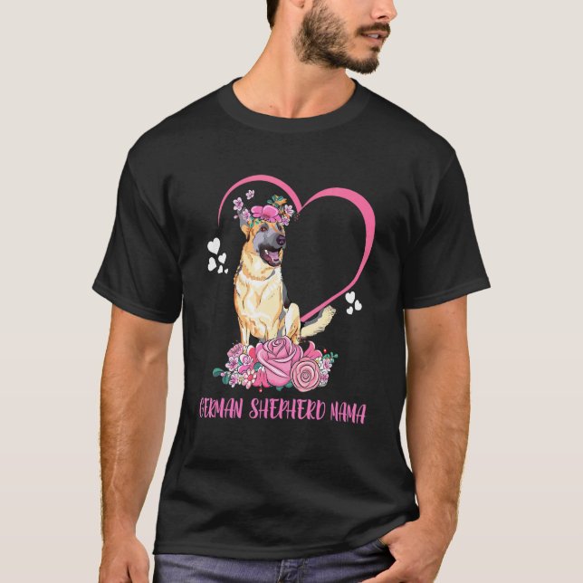 Camiseta Mãe german shepherd Meninas Mãe Mãe Mãe (Frente)