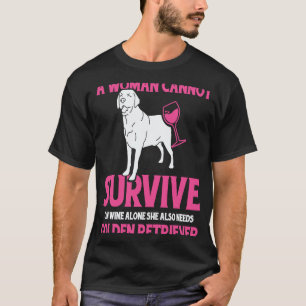 Camiseta mãe golden retriever e vinho