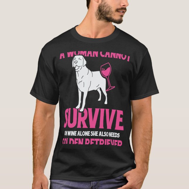 Camiseta mãe golden retriever e vinho (Frente)
