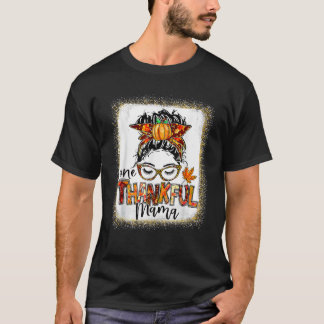 Camiseta Mãe Grata Diversão Com Coque Desarrumado Outono Do