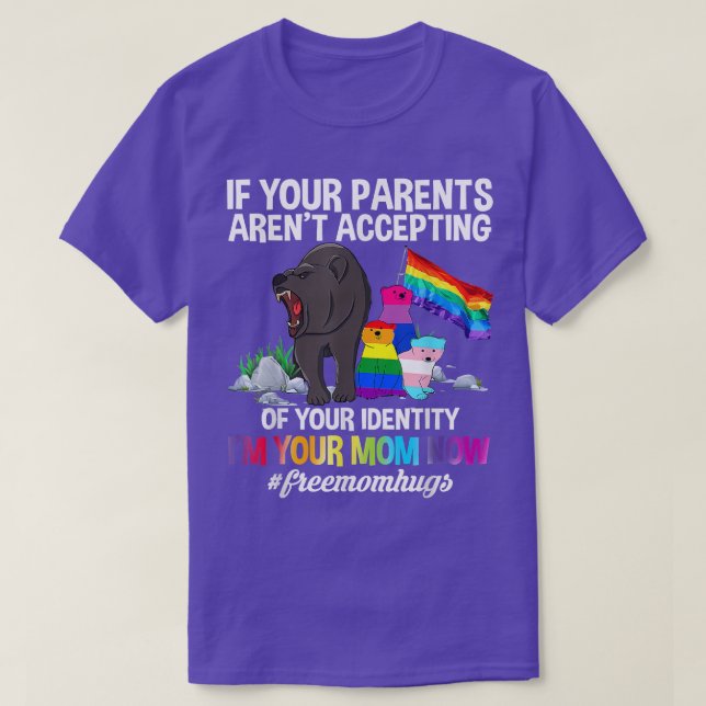 Camiseta Mãe grátis abraça a mãe orgulhosa que carrega LGBT (Frente do Design)