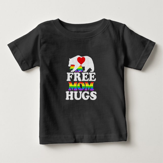 Camiseta Mãe grátis abraça mulheres LGBT Orgulho Urso da Mã (Frente)