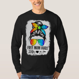 Camiseta Mãe grátis abraça o Mensageiro Bun Rainbow Lgbt Pr