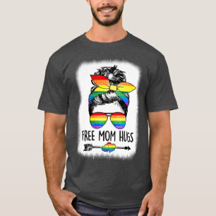 Camiseta Mãe grátis abraça o Messaging Bun Rainbow LGBT Org